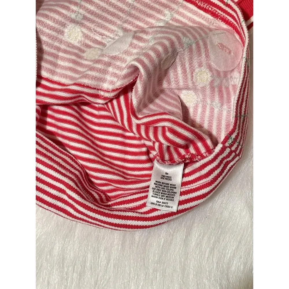 Carter's 6 Month 2 Piece Striped Butterfly Embroidered Flower Dress with Bloomer